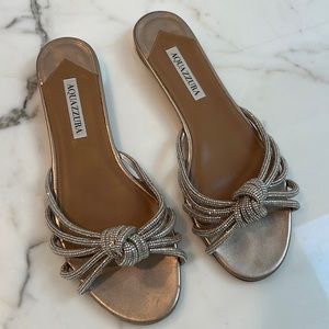 Aquazzura Celeste Crystal Embellished Sandals - 39 (9)